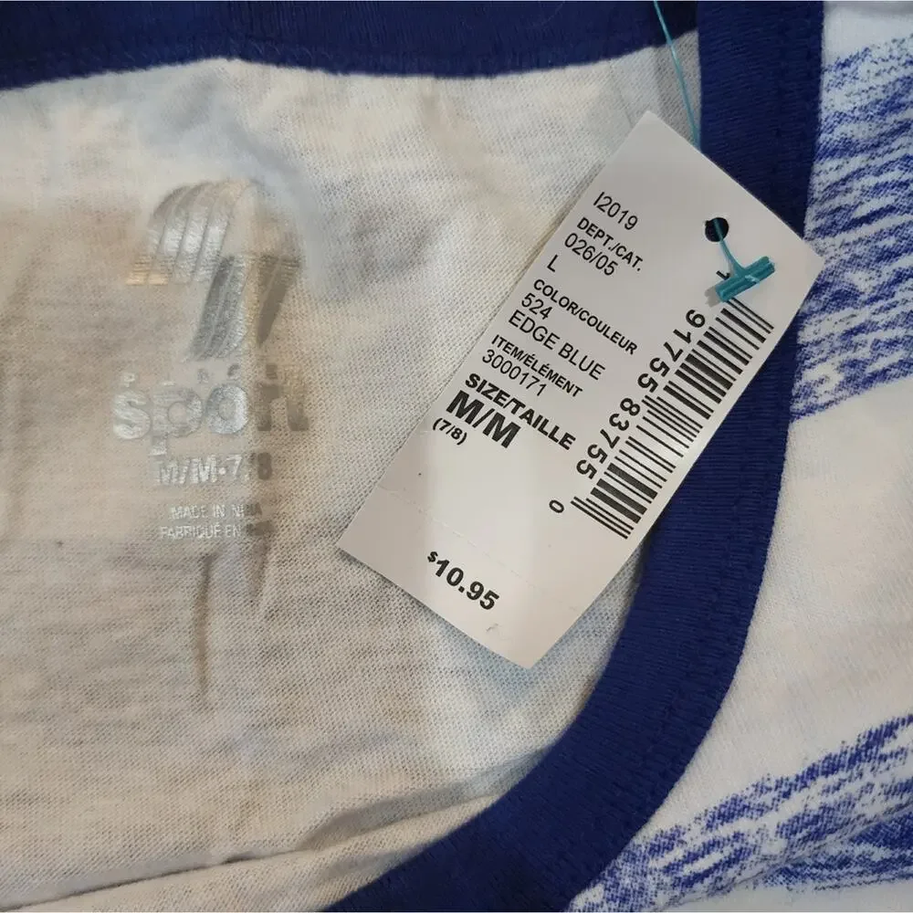 NWT The Children's Place Sport Striped Scoop Neck Pullover Tank Top Medium M 7/8